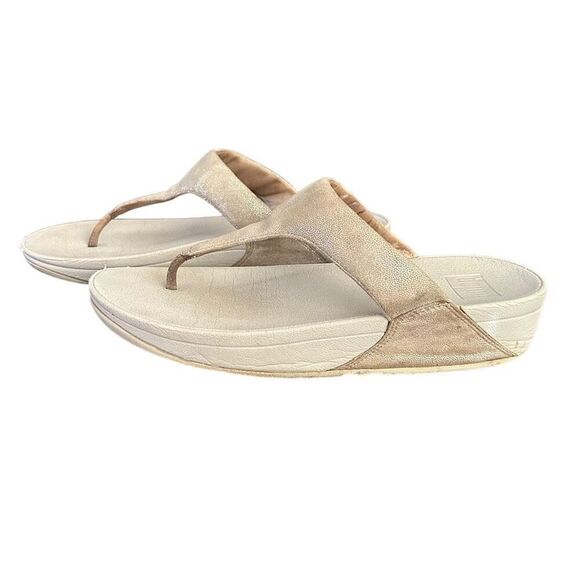 FitFlop Womens Minimalist Lulu Toe Post Sandal Gold Metallic Size 9 - Picture 6 of 9